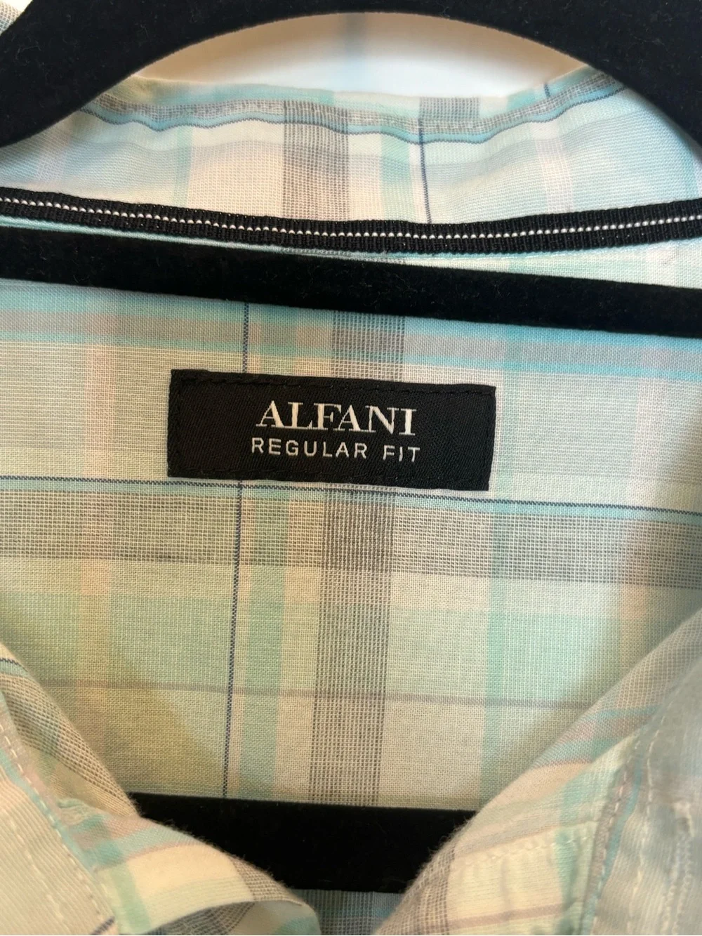Aqua Gray XL Plaid Button Down Shirt Reg Fit Casual Career Father’s Day Gift